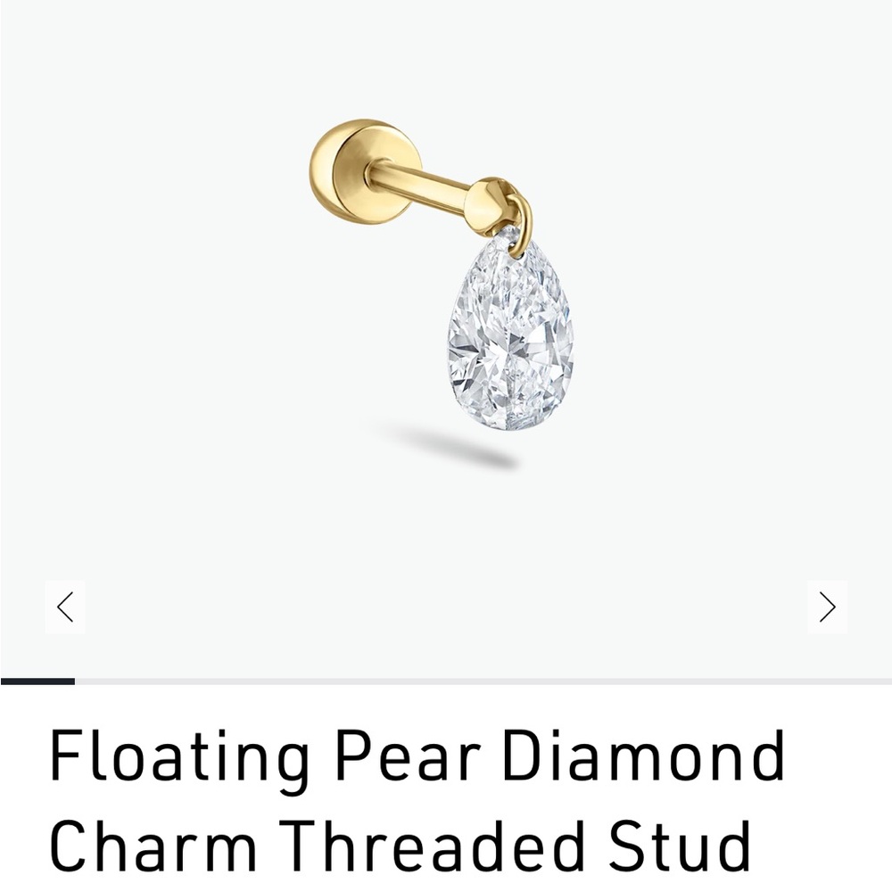 6mm Floating Diamond Pear Threaded Stud from Maria Tash